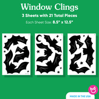 Black Bats Window Clings