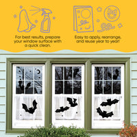 Black Bats Window Clings