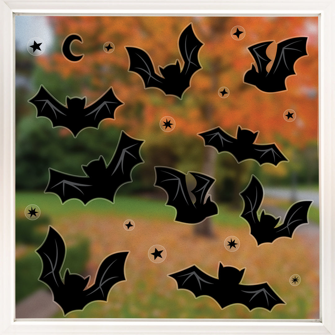 Black Bats Window Clings