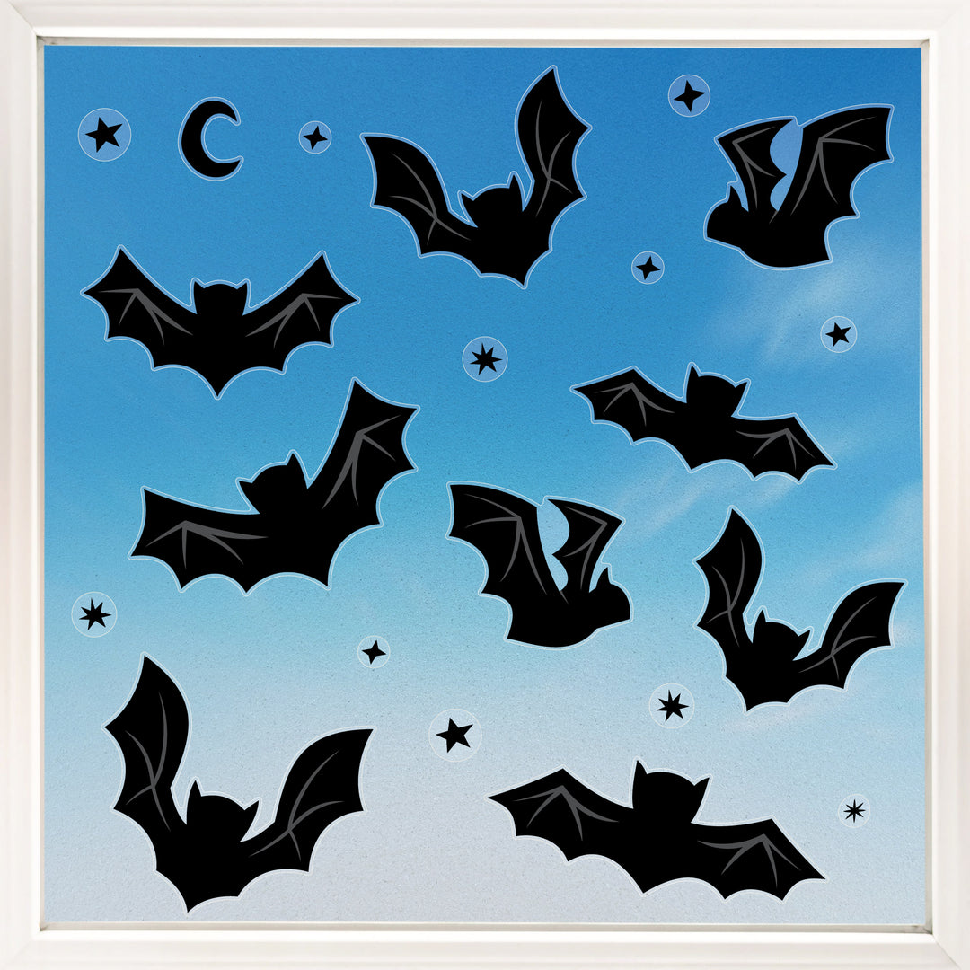 Black Bats Window Clings