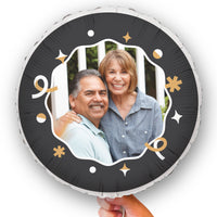 Personalized Photo Black & Gold Balloon – Double Sided – 1 Ct