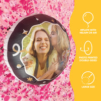 Personalized Photo Black & Gold Balloon – Double Sided – 1 Ct