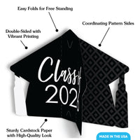 Black & White Graduation 3D Centerpieces - 8 Ct