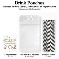 Drink Pouches - Cheers to Another Year - 12 Ct