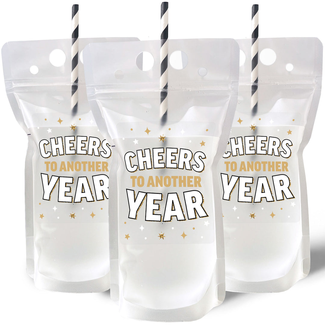 Drink Pouches - Cheers to Another Year - 12 Ct