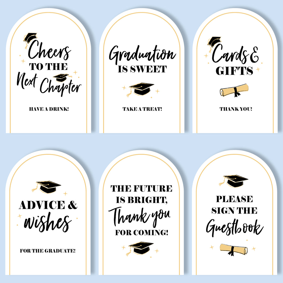 Graduation Party Table Signs Set - 6 Ct