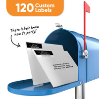 Custom Text Black & White Graduation Return Address Labels - 120 Ct