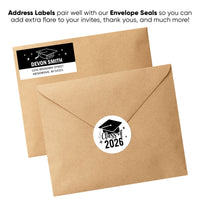 Custom Text Black & White Graduation Return Address Labels - 120 Ct