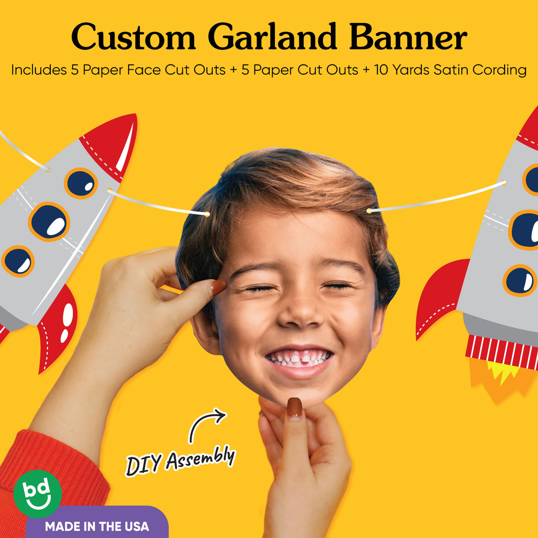 Custom Face Space Garland Banner