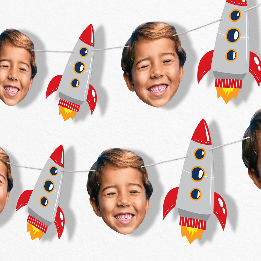 Custom Face Space Garland Banner