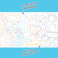 Outer space coloring table runner matte paper detail