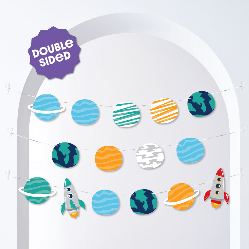 Outer Space Garland Banner - 15 Pc
