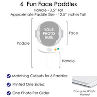 Custom Photo Blast Off to Outer Space - Rocket Ship Birthday Party Head Cut Out Photo Booth and Fan Props - Fun Face Cutout Paddles - Set of 6