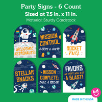 Outer Space Party Signs Set - 6 Ct