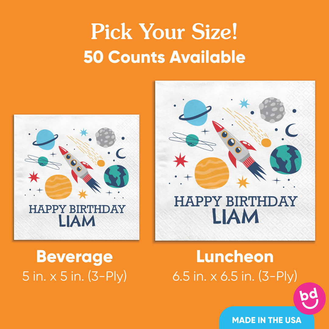 Custom Text Napkins - Outer Space