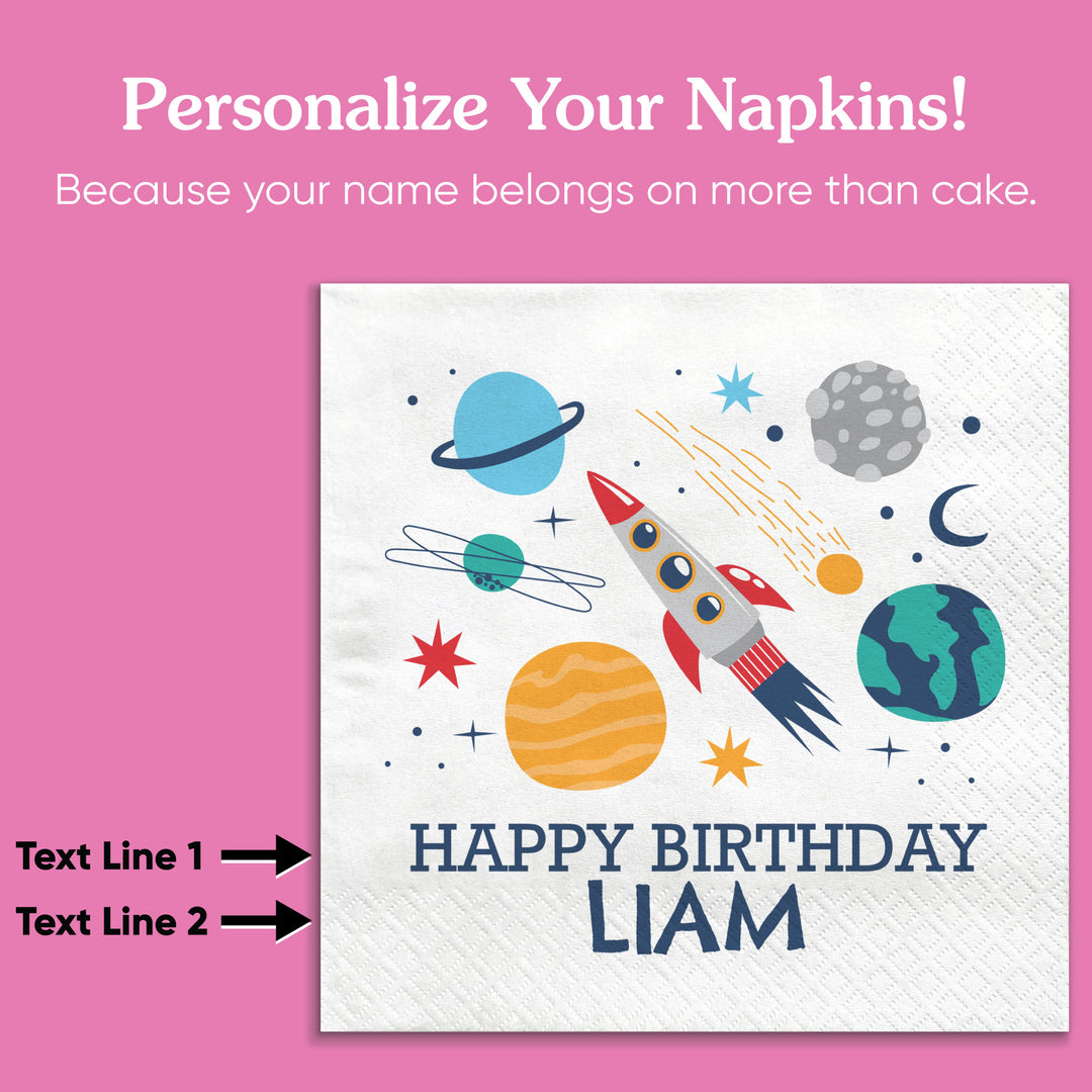 Custom Text Napkins - Outer Space