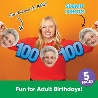 One photo creates five custom faces for 100th birthday garland