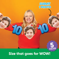 Submit one photo to create five custom faces for 10th birthday garland