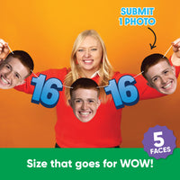 Submit one photo to make five faces for sweet 16 garland