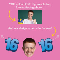 One photo uploaded for sweet 16 custom face banner
