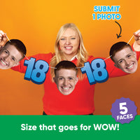 One photo used to create five faces for 18th birthday garland