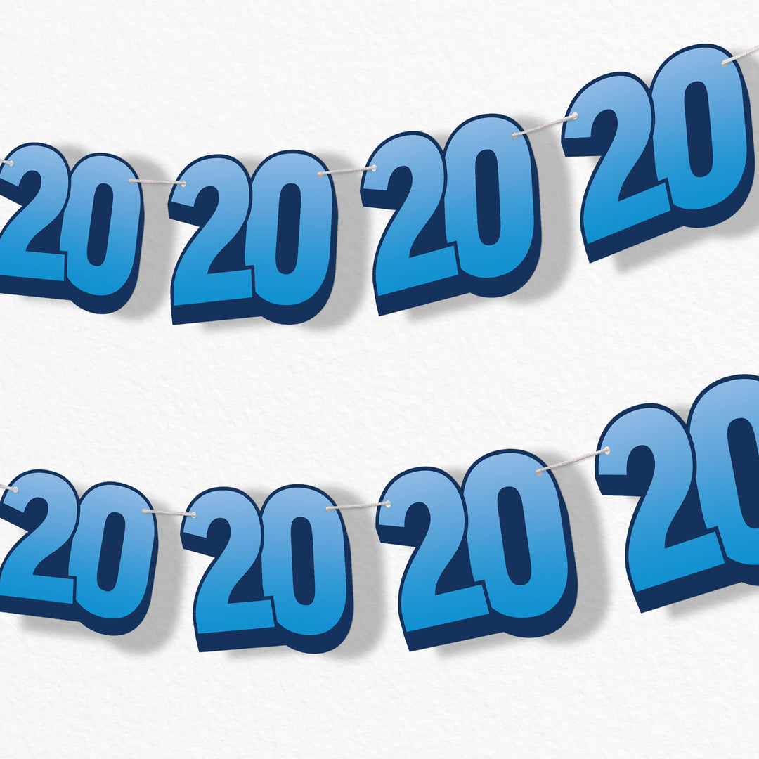 20th birthday party garland banner