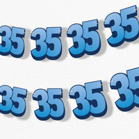 adult 35th birthday party garland banner