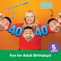 One photo creates five custom faces for 40th birthday garland