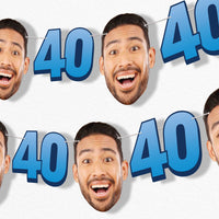 Custom Face 40th Birthday Garland Banner