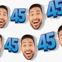 Custom Face 45th Birthday Garland Banner