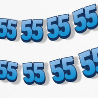adult 55th birthday party garland banner
