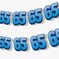 adult 65th birthday party garland banner