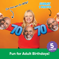 One photo creates five custom faces for 70th birthday garland