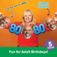 One photo creates five custom faces for 80th birthday garland