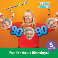 One photo creates five custom faces for 90th birthday garland