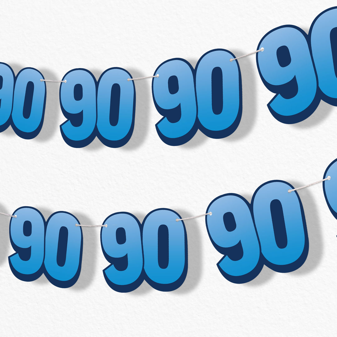 adult 90th birthday party garland banner