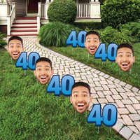Custom Face Yard Signs - 40th Birthday - 10 Pc