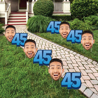 Custom Face Yard Signs - 45th Birthday - 10 Pc
