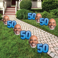 Custom Face Yard Signs - 50th Birthday - 10 Pc