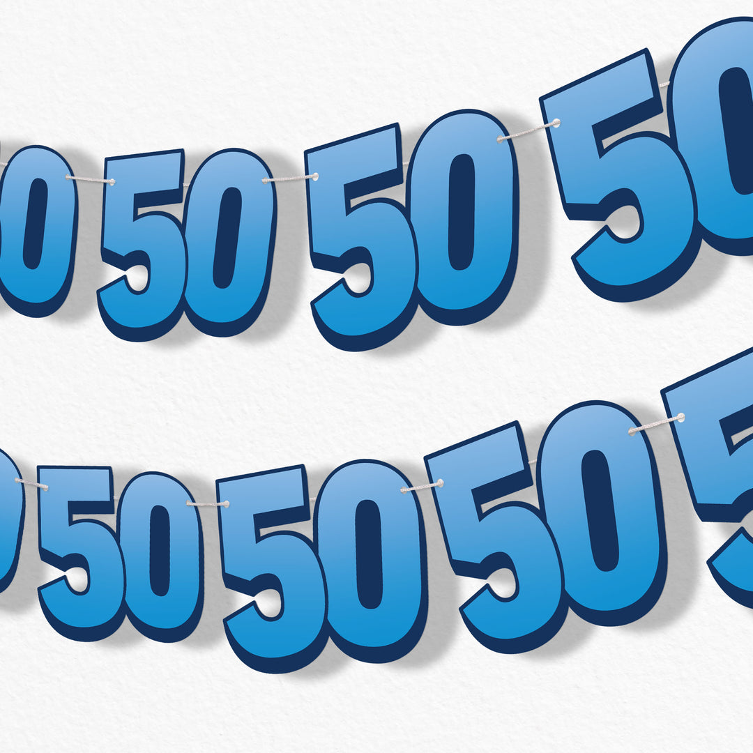 50th Birthday Garland Banner - 15 Pc