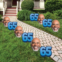 Custom Face Yard Signs - 65th Birthday - 10 Pc