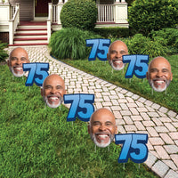 Custom Face Yard Signs - 75th Birthday - 10 Pc