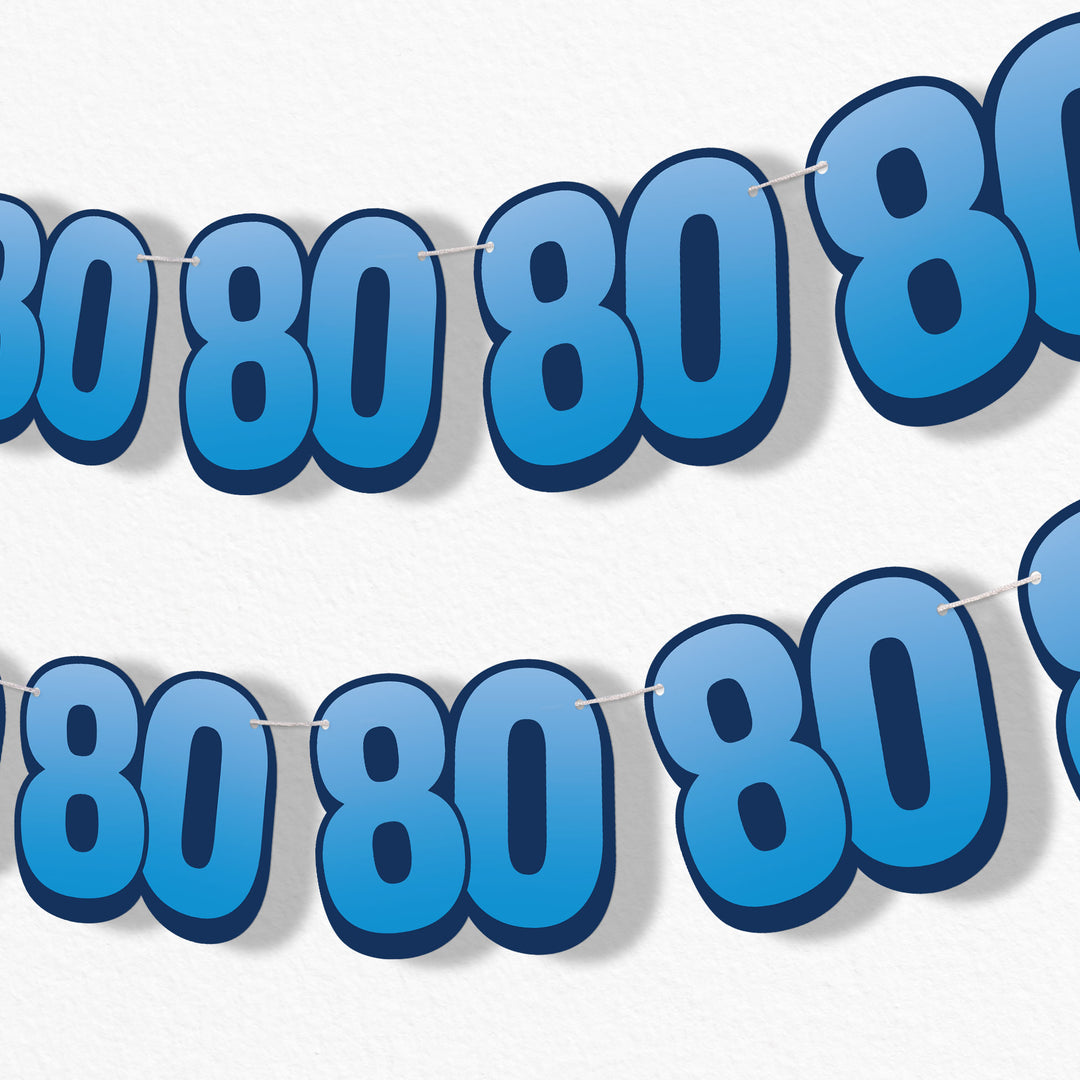 80th Birthday Garland Banner - 15 Pc