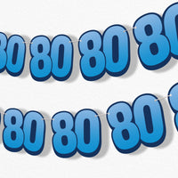 80th Birthday Garland Banner - 15 Pc