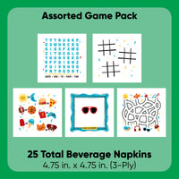 Big Dot of Happiness Boy Birthday Beverage Game Napkins, Blue Birthday Party Game and Activities, 4.75 x 4.75 Folded Napkins, 3-ply, Set of 5 Game Kid Napkins, 25 ct