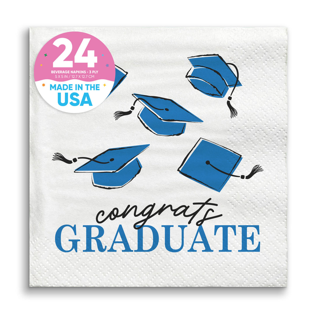 Napkins - Blue Graduation - 24 Ct