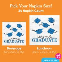 Blue Graduation Party Napkins 24ct beverage or luncheon size