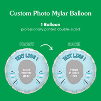 Custom Face Balloon - Blue Birthday - Double Sided - 1 Ct