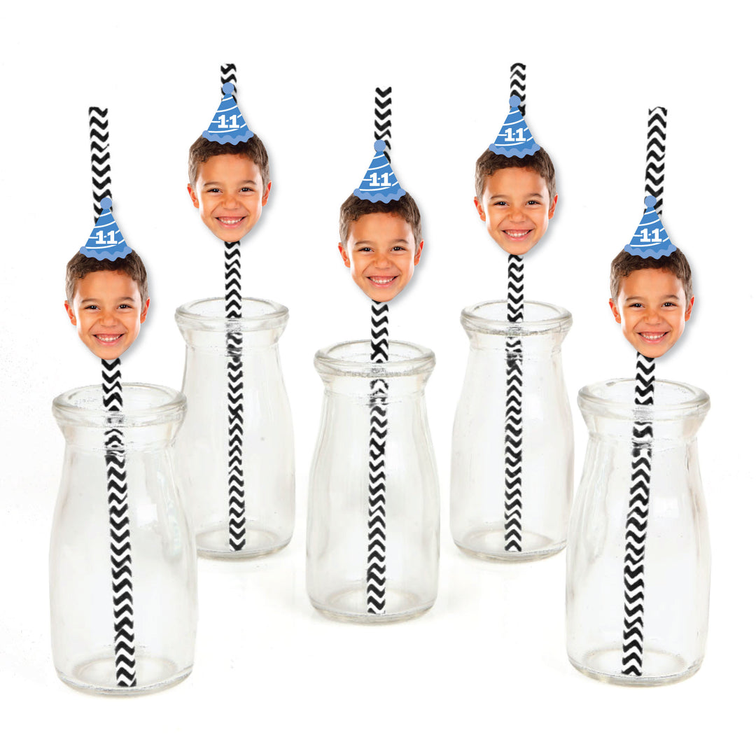 Custom Face Straw Decor - Birthday Hat - 24 Ct