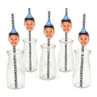 Custom Face Straw Decor - Birthday Hat - 24 Ct